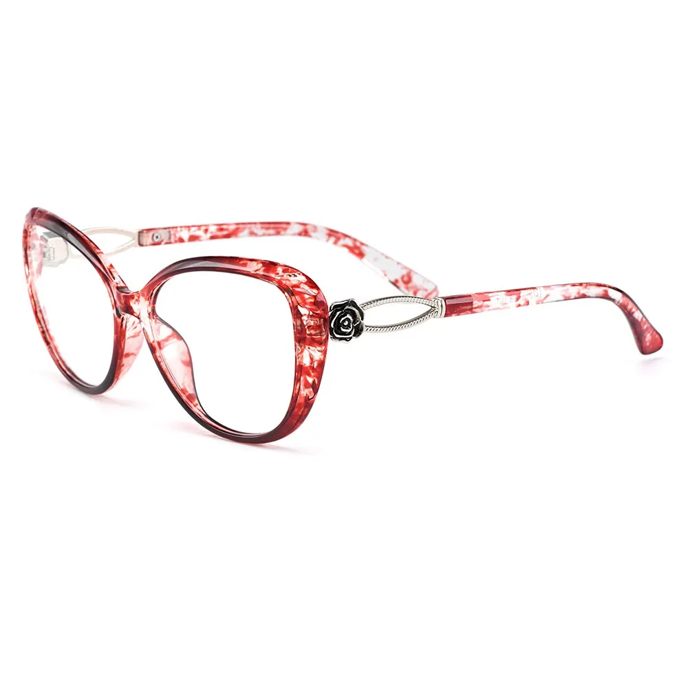 Gmei Women's Eyeglasses Ultra-Light Tr90 Big Frame Cat Eye M1772