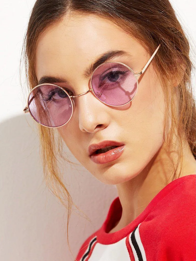 Gold Metal Frame Round Glasses