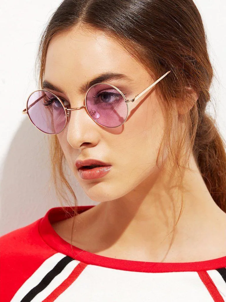 Gold Metal Frame Round Glasses