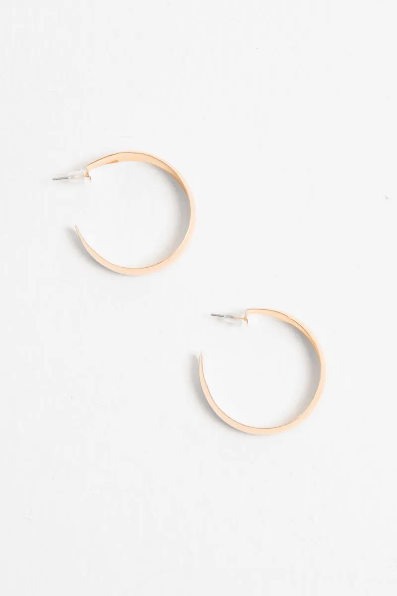 Gold Small Chunky Hoop Earrings - Othelia