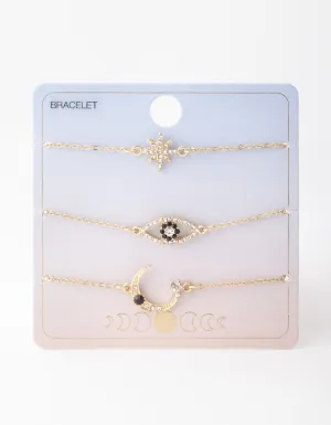 Gold Star & Moon Bracelet Pack