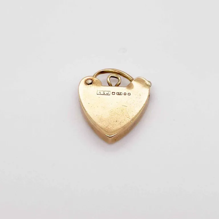 Heart Lock Pendant or Charm, Estate Vintage, Valentine Charm, Circa 1950