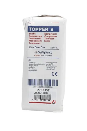 Johnson & Johnson M50407N Topper 8 Swabs (4 Ply, Non-Sterile) 7.5cm x 7.5cm