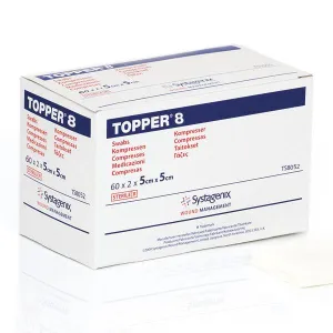 Johnson & Johnson TS8052 Topper 8 Swabs (4 Ply, Sterile) 5cm x 5cm