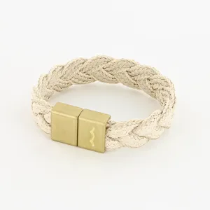 League Bracelet with Braid and Magnetic Clasp in Brass