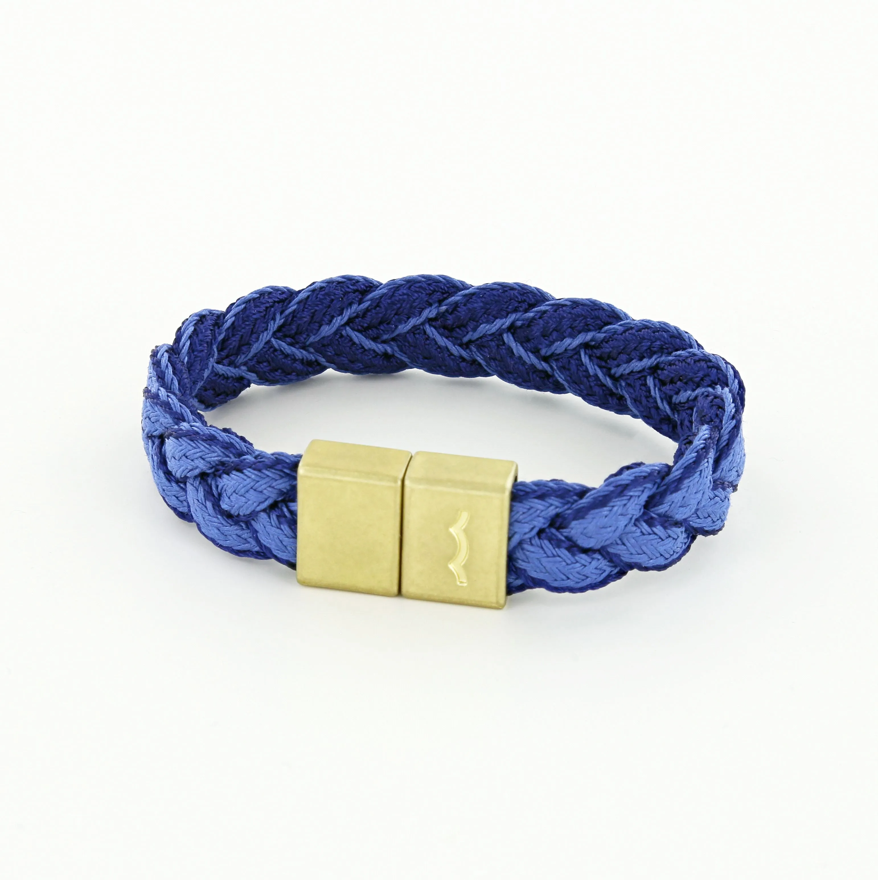 League Bracelet with Braid and Magnetic Clasp in Brass