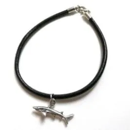 Leather bracelet with shark