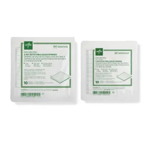 Medline Sterile 100% Cotton X-ray Detectable Gauze Sponges