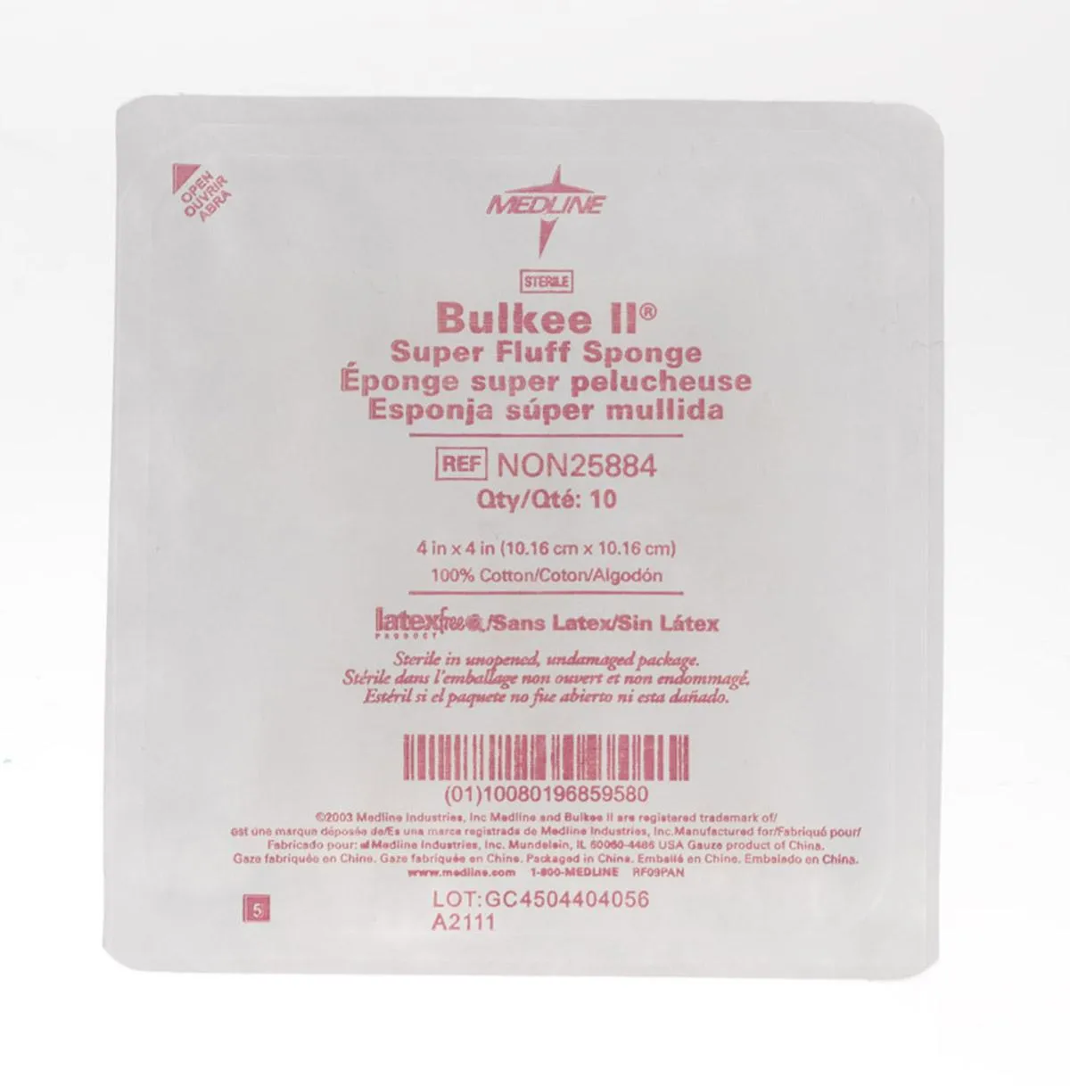 Medline Sterile Bulkee II Extra Absorbent Super Fluff Sponge