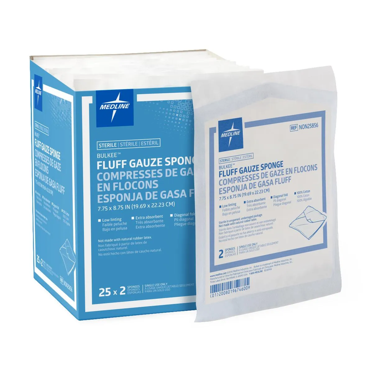 Medline Sterile Bulkee II Extra Absorbent Super Fluff Sponge