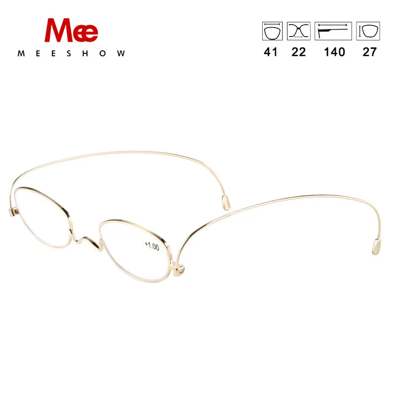 Meeshow Unisex Full Rim Oval Titanium Reading Glasses 0390