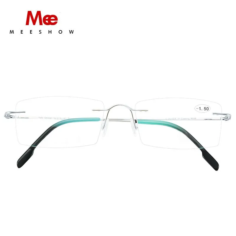 Meeshow Unisex RImless Square Titanium Alloy Reading Glasses 8508