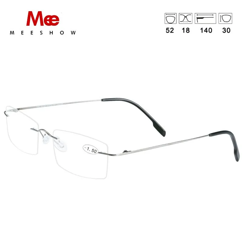 Meeshow Unisex RImless Square Titanium Alloy Reading Glasses 8508