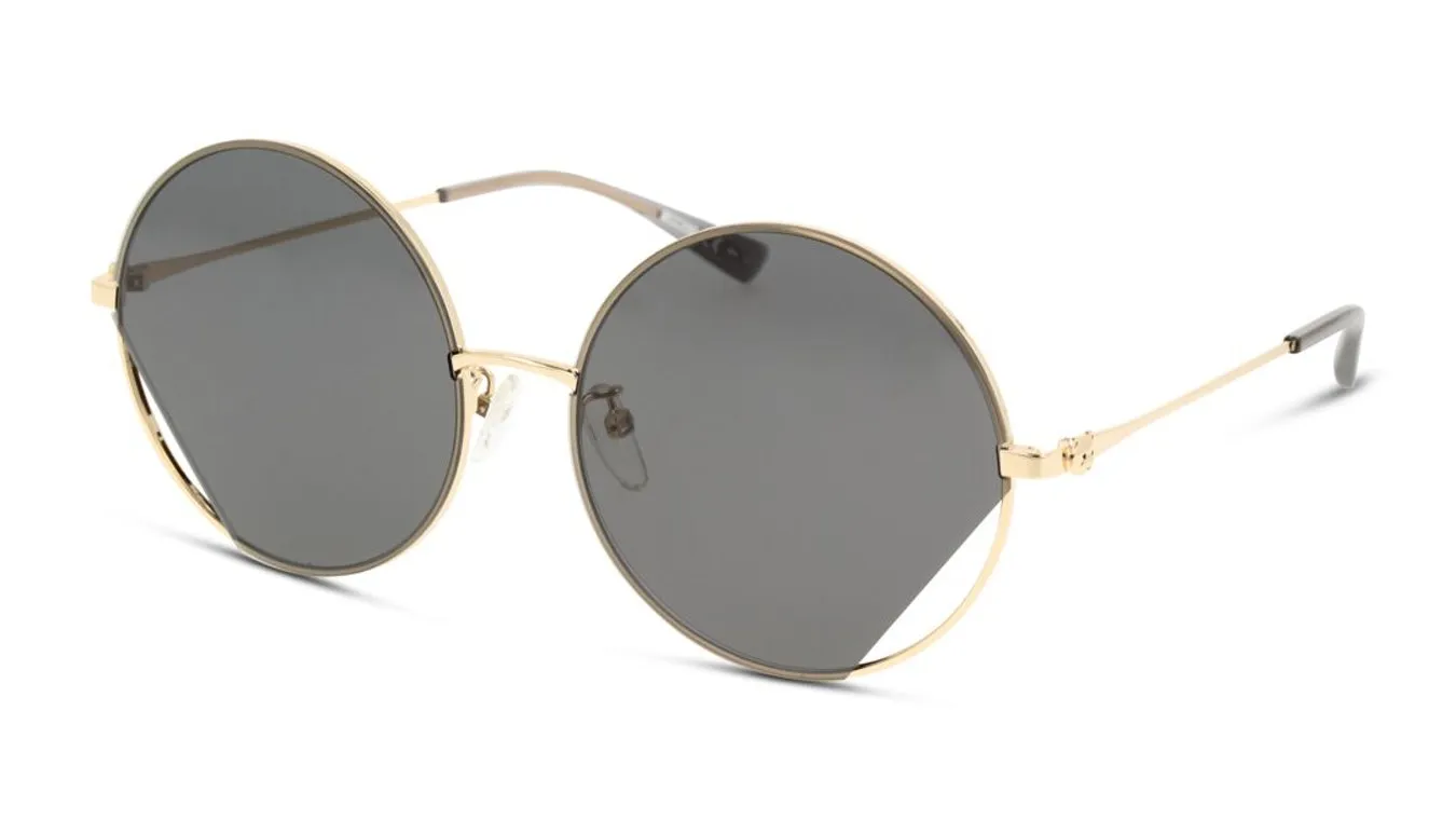 Moschino Round Gold and Grey Sunglasses