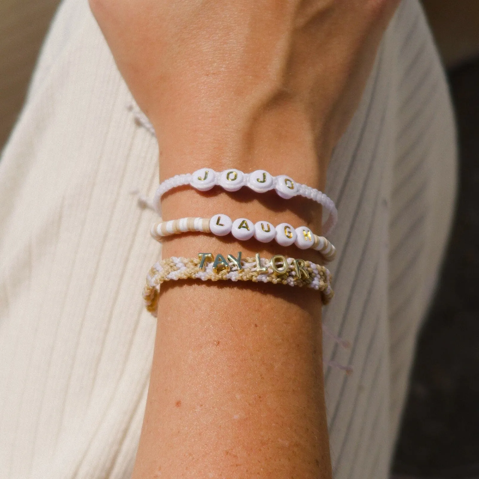 Neutral Woven Chevron Bracelet