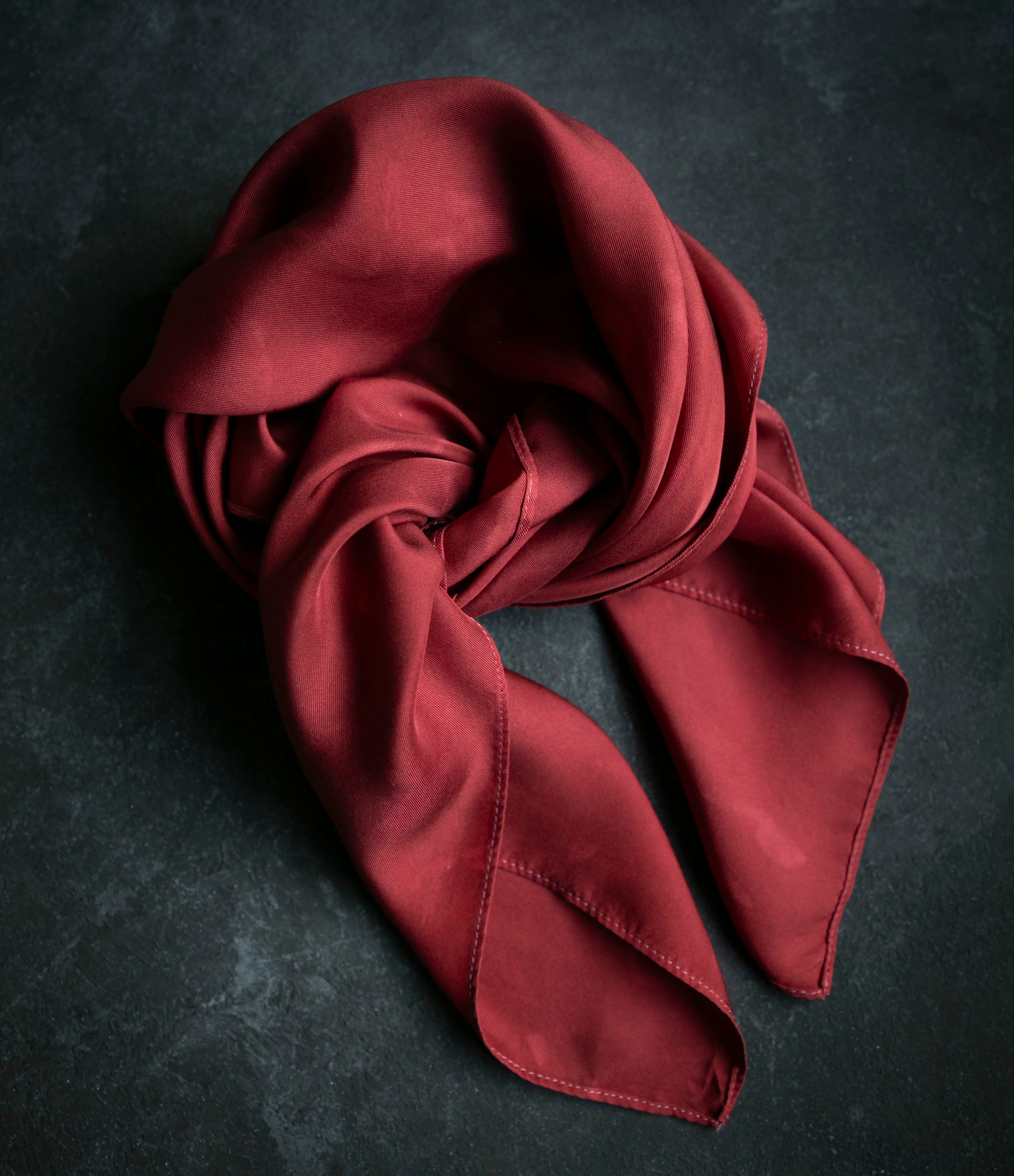 Original Eco-Dyed | Crushed Cranberry  | 26 x 26" 100% Silk Twill Scarf