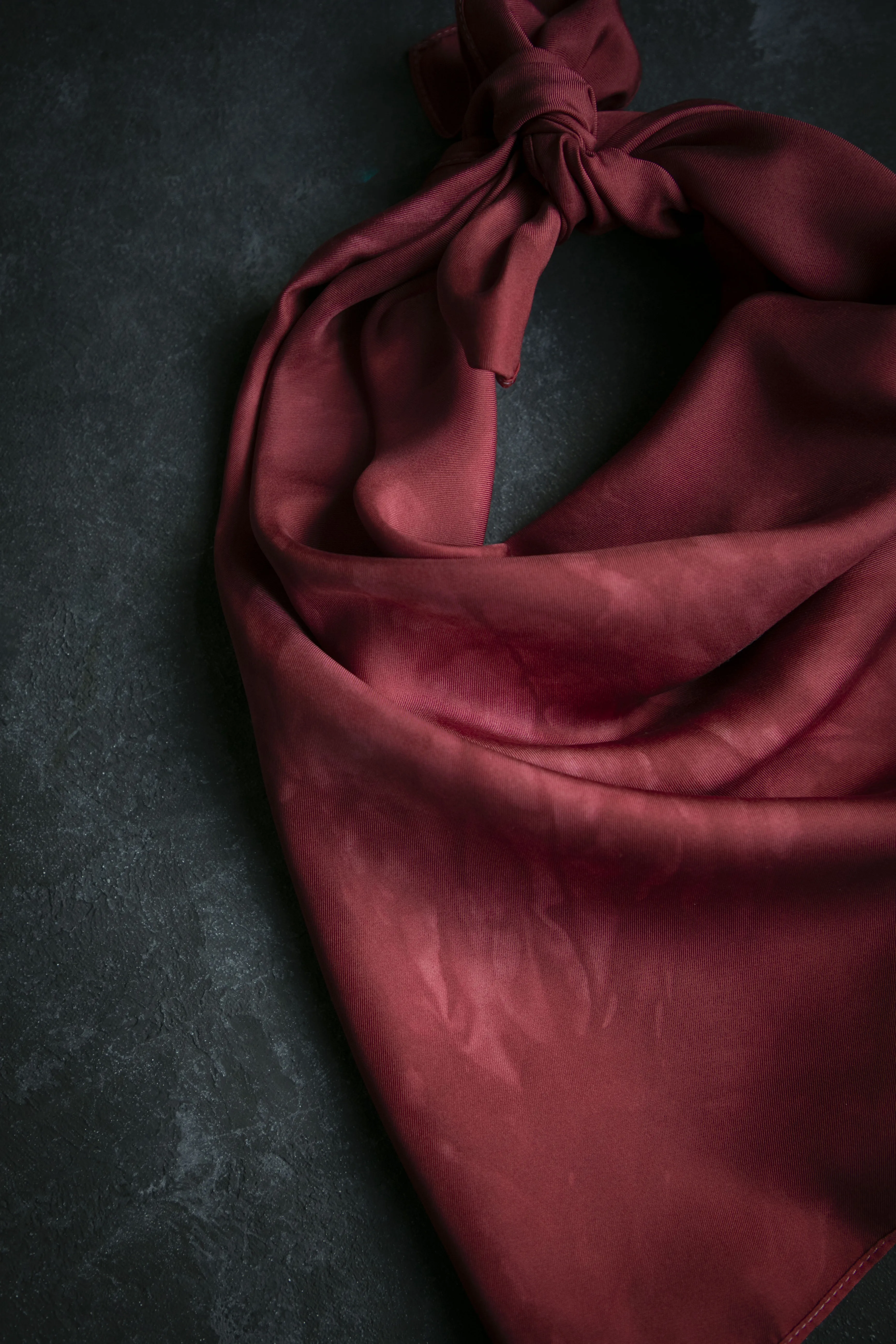 Original Eco-Dyed | Crushed Cranberry  | 26 x 26" 100% Silk Twill Scarf