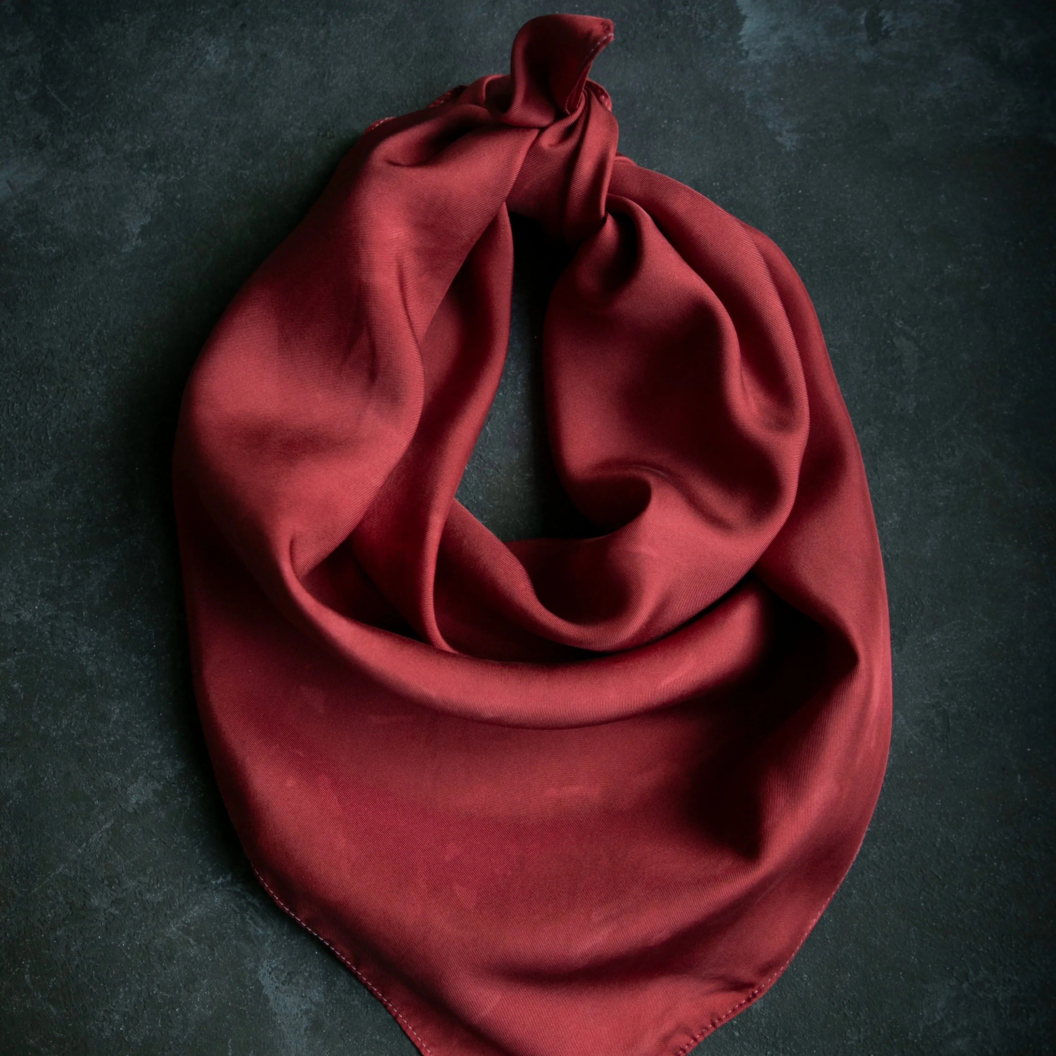 Original Eco-Dyed | Crushed Cranberry  | 26 x 26" 100% Silk Twill Scarf