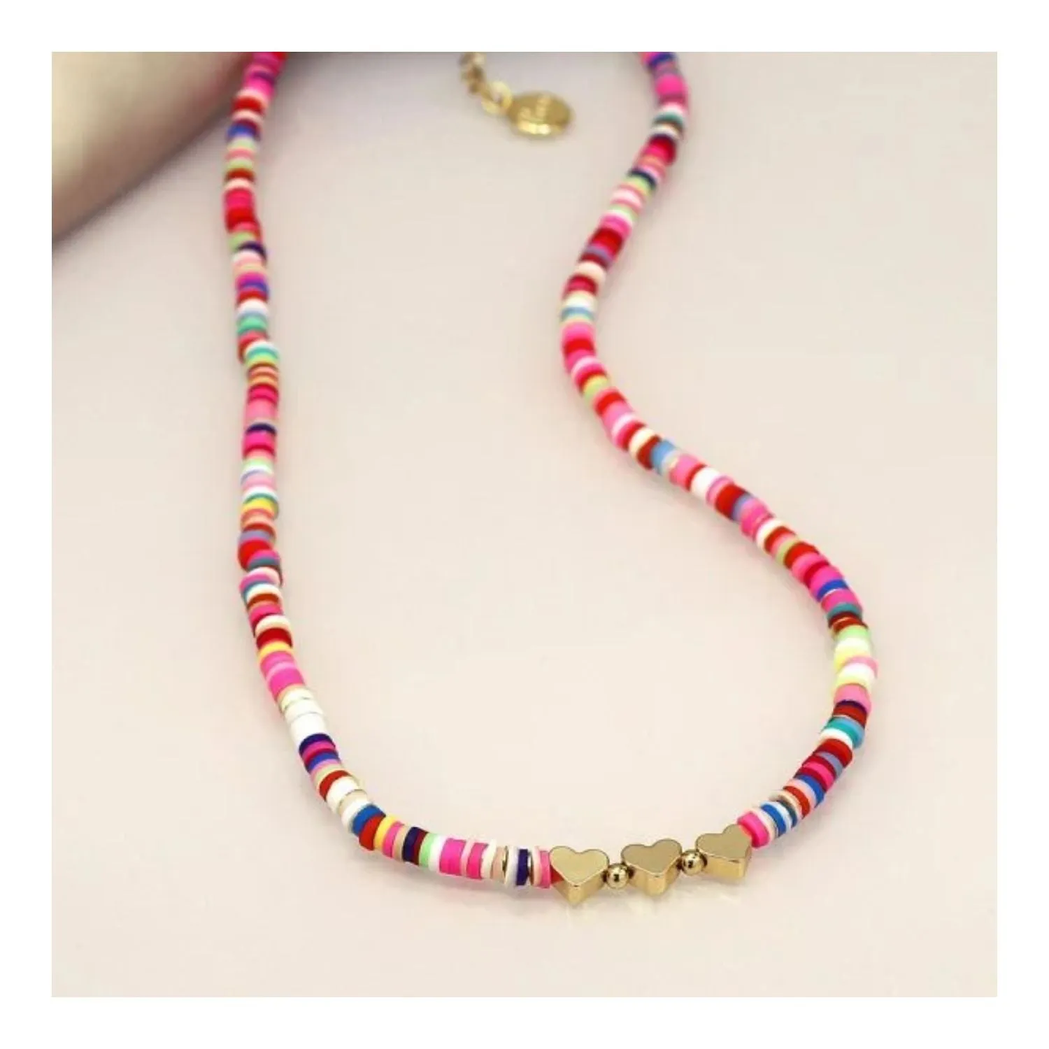 POM Rainbow Fimo Bead Necklace