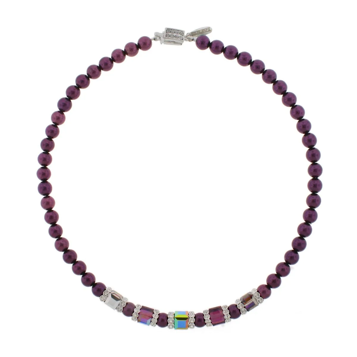 Purple Necklace with Multi-Color Center