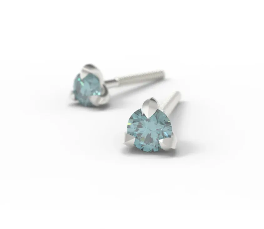 "Little Leaves" 3mm Montana Sapphire Studs - 14k