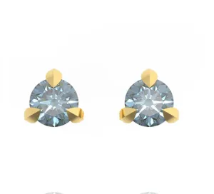 "Little Leaves" 3mm Montana Sapphire Studs - 14k