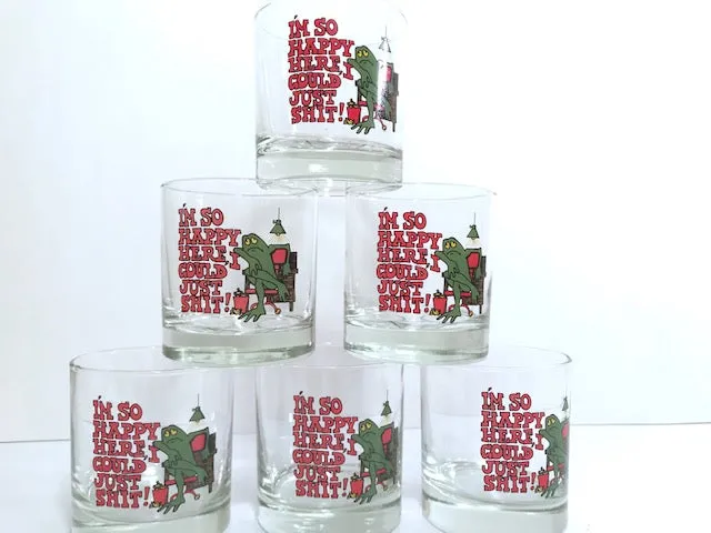 Retro Humorous Frog Old Fashion Glasses (Set of 6)