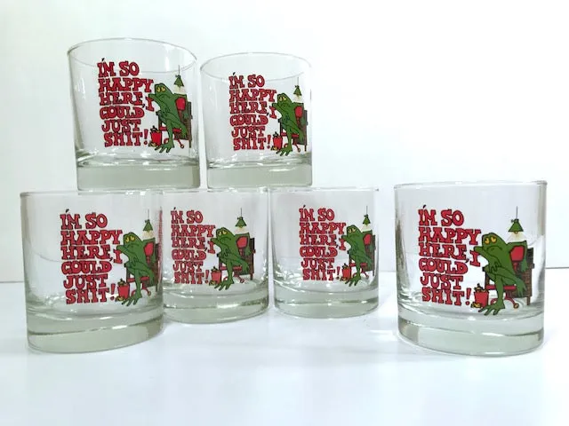 Retro Humorous Frog Old Fashion Glasses (Set of 6)