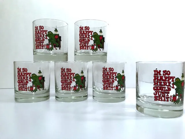 Retro Humorous Frog Old Fashion Glasses (Set of 6)