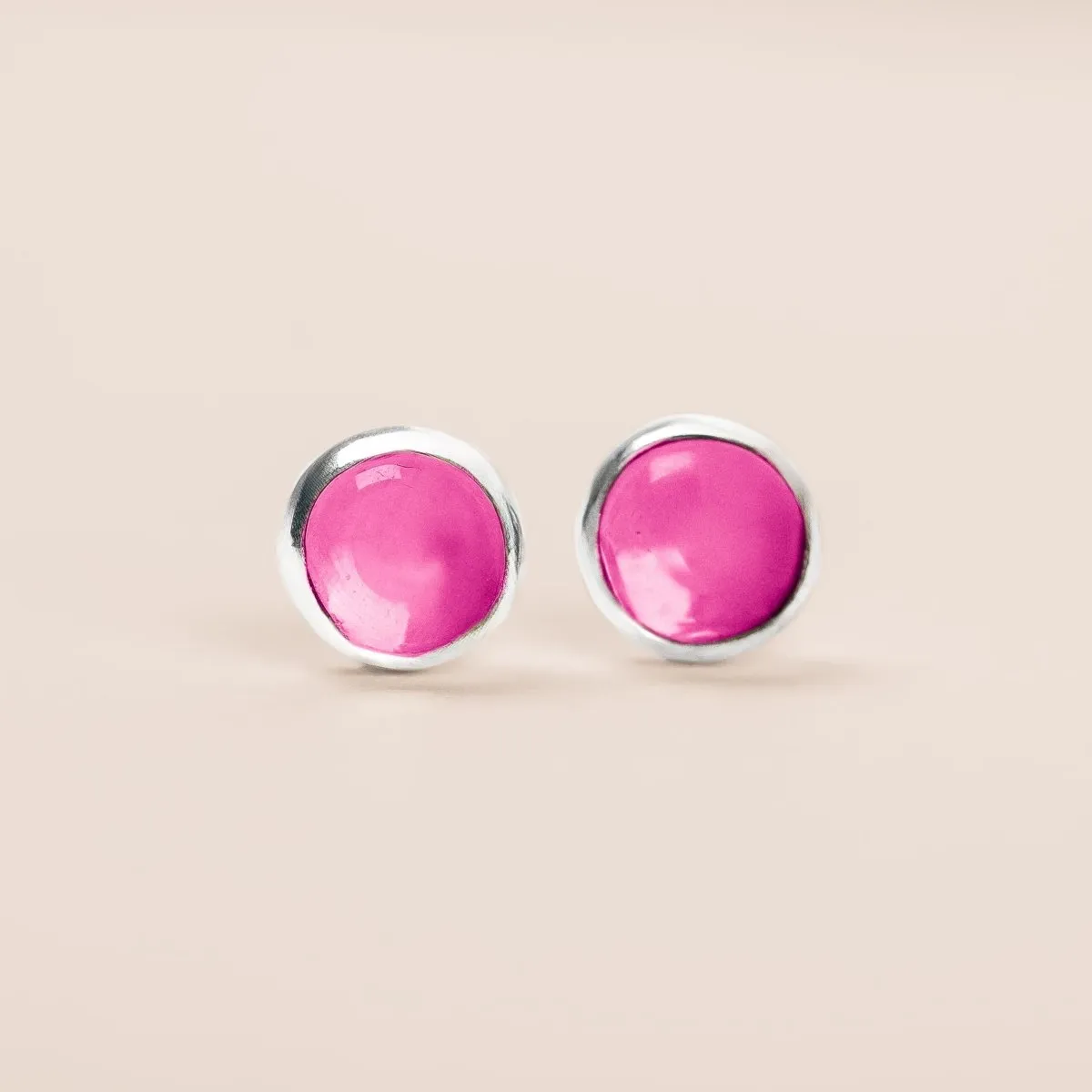 Ruby Gemstone Stud Earrings