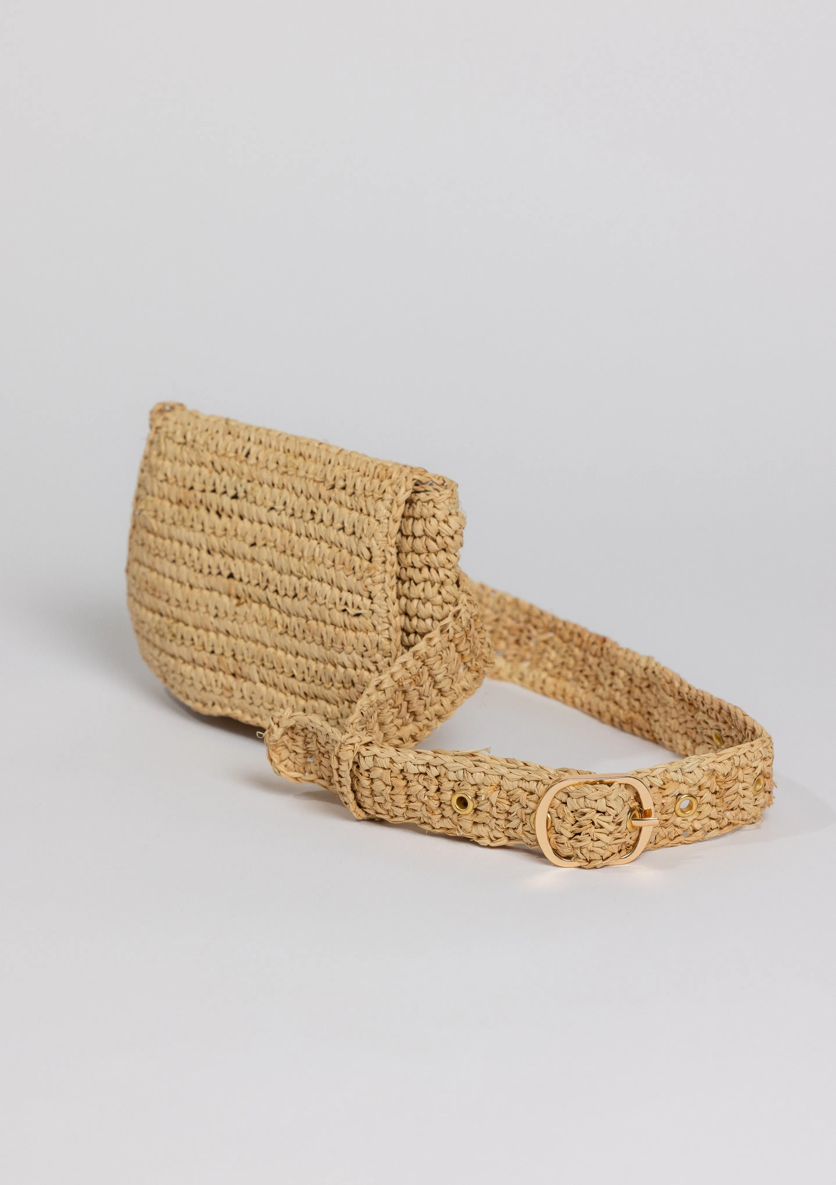 Straw Belt Bag- Natural