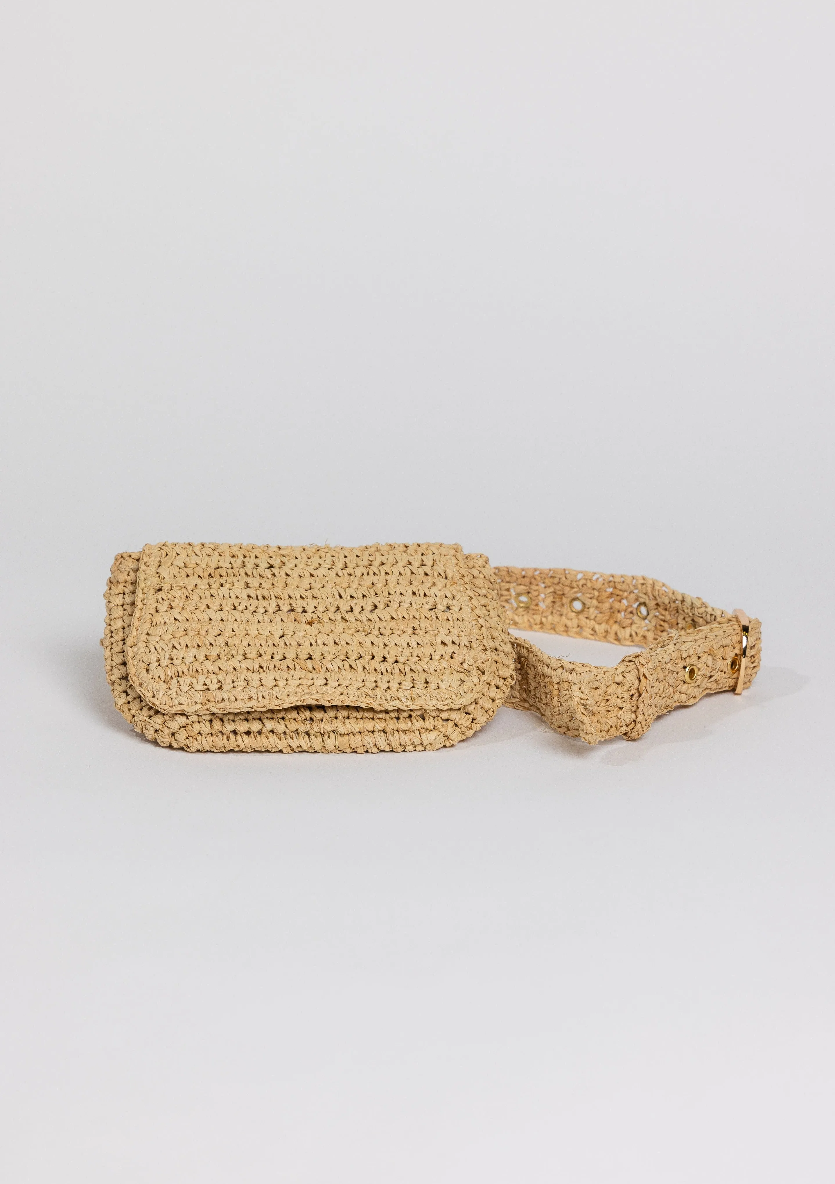 Straw Belt Bag- Natural