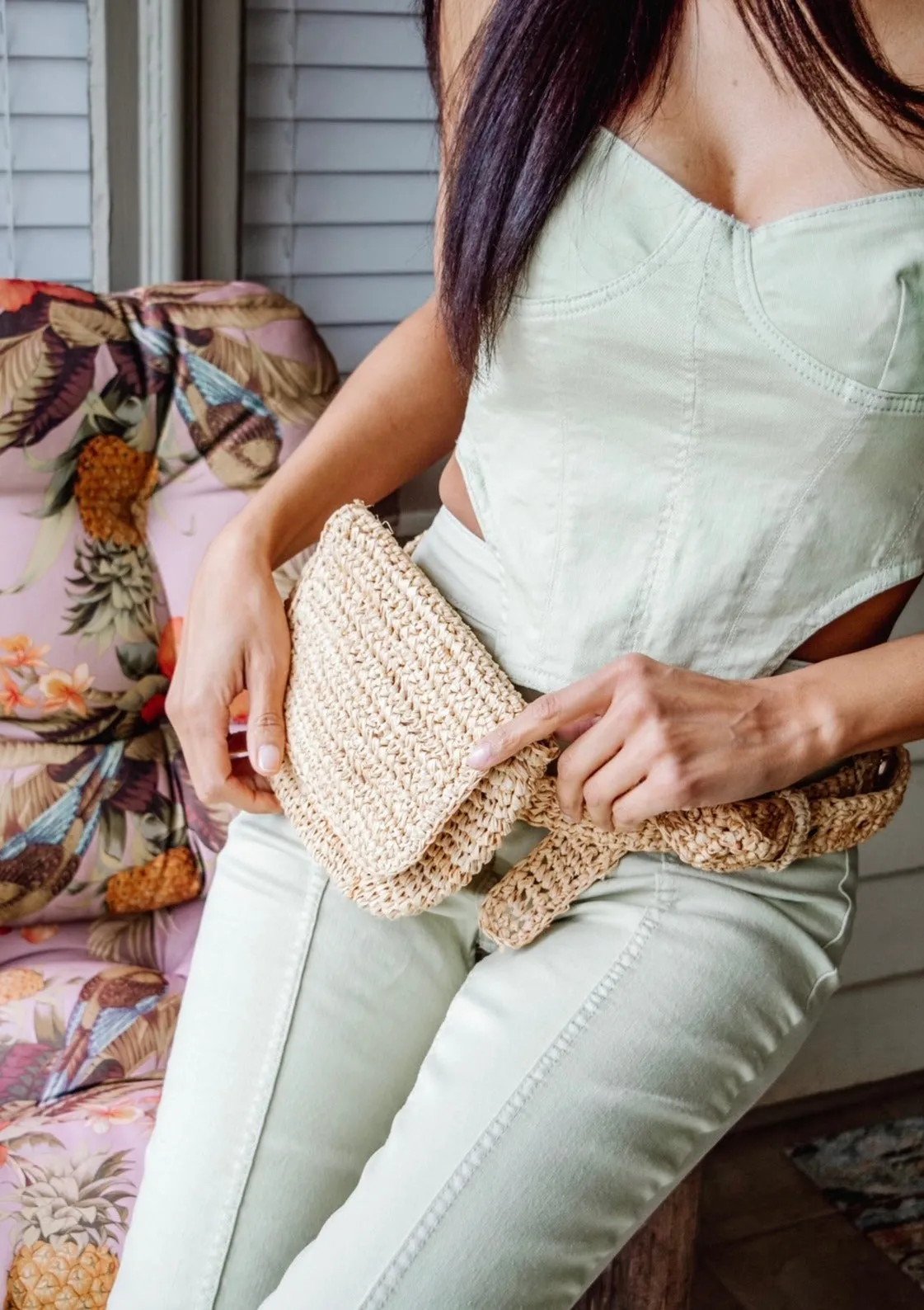 Straw Belt Bag- Natural