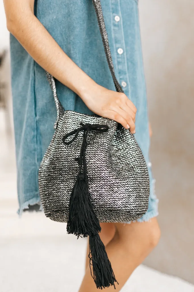 Straw Crossbody Bucket Bag (SALE)