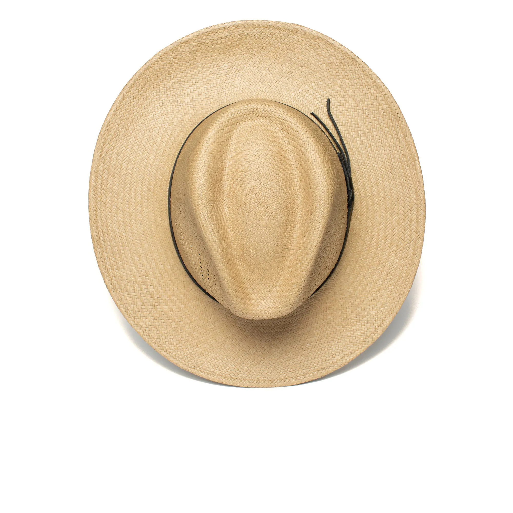 Summer Straw Fedora Hat-Black