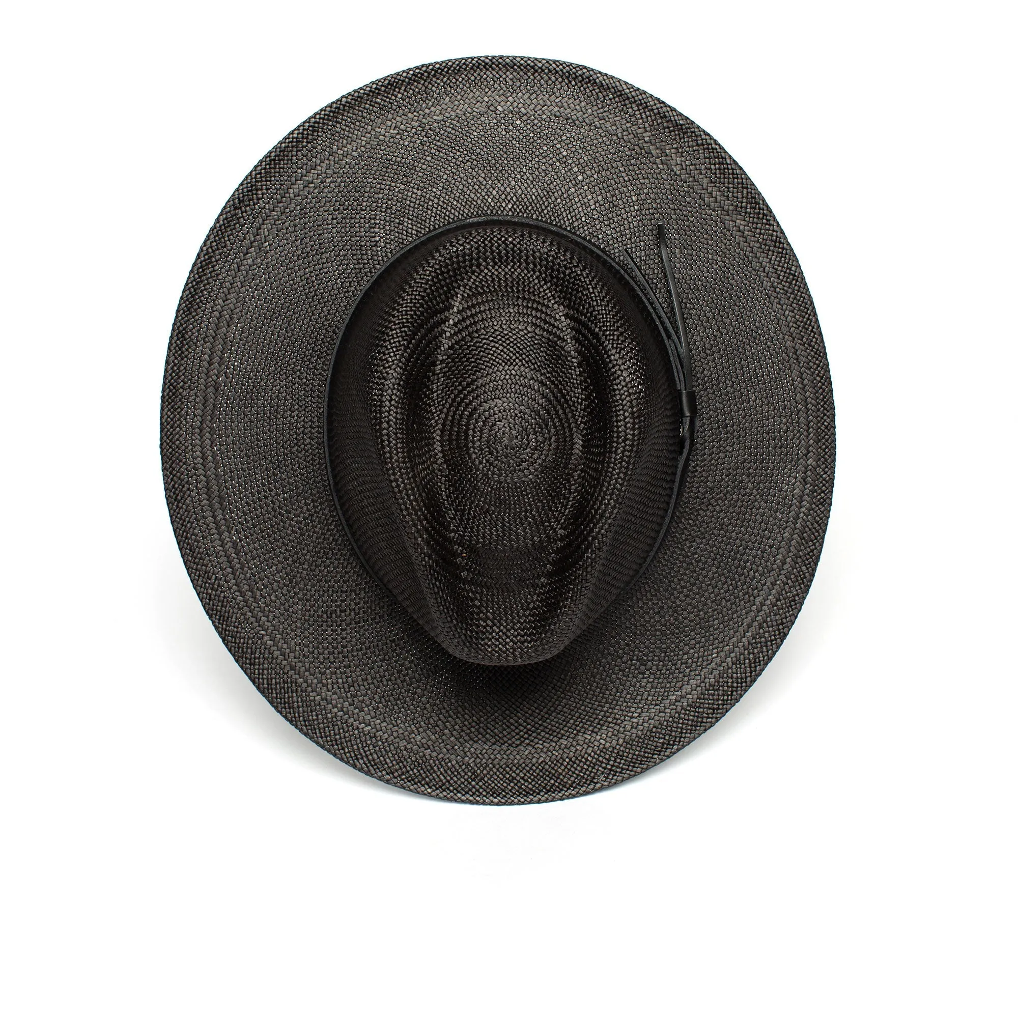 Summer Straw Fedora Hat-Black