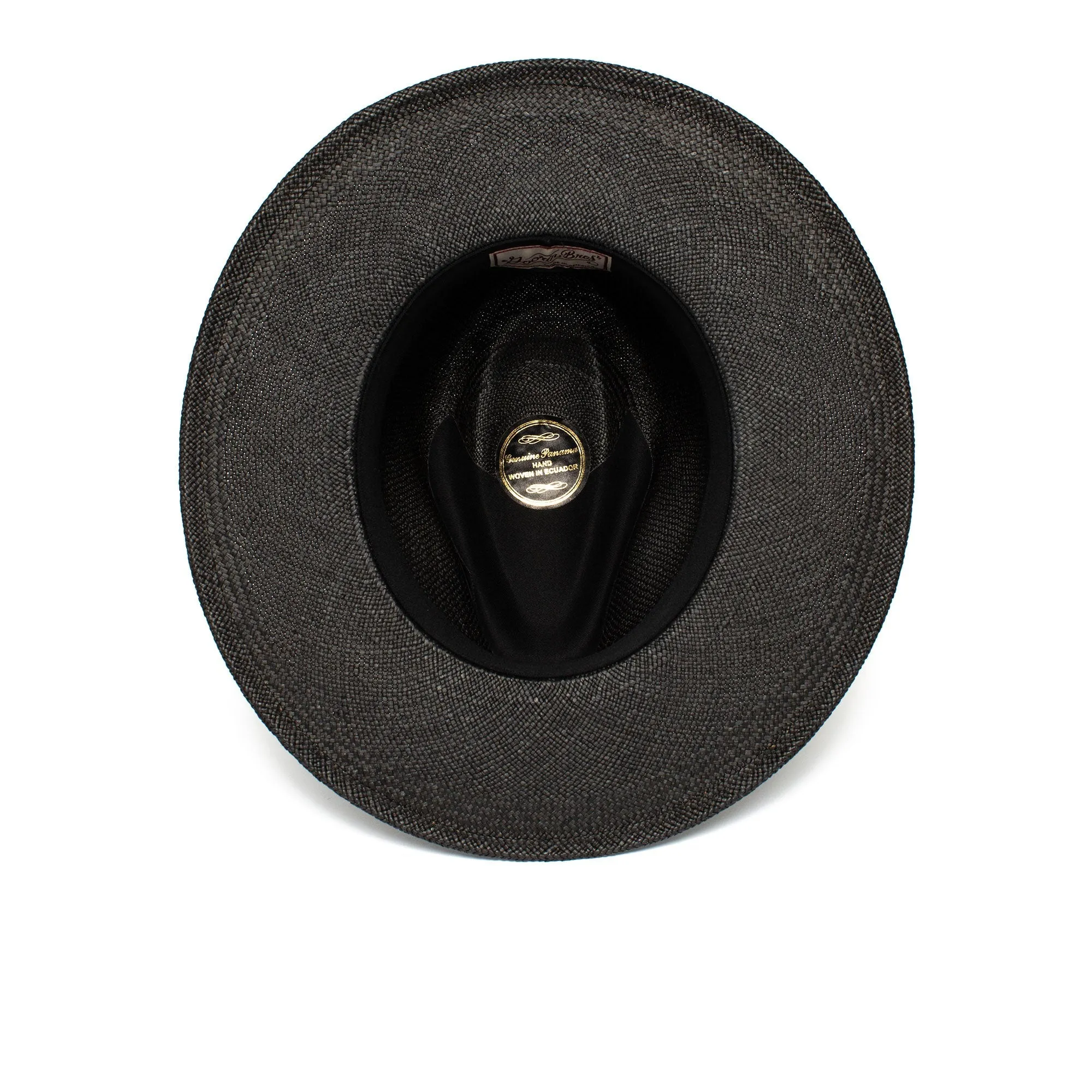 Summer Straw Fedora Hat-Black