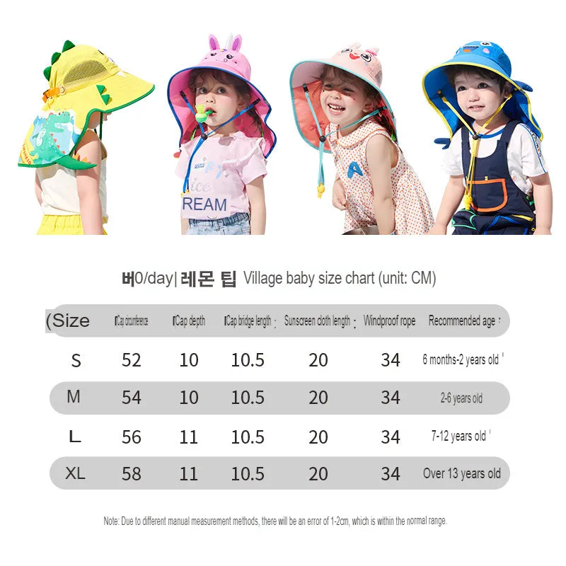 Sun hat children's sun hat large brim boy summer hat fisherman hat children outdoor sun hat