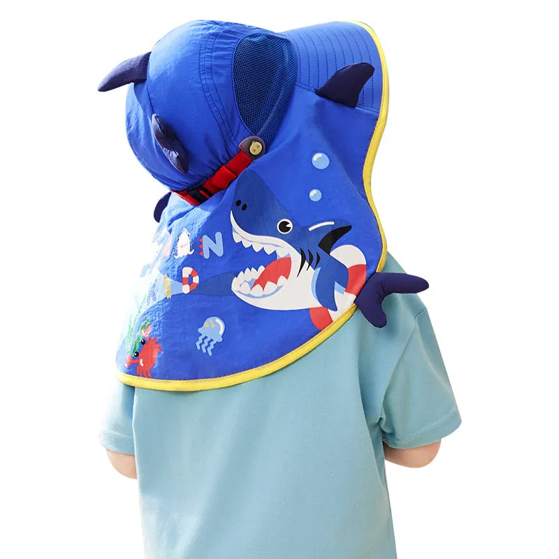 Sun hat children's sun hat large brim boy summer hat fisherman hat children outdoor sun hat