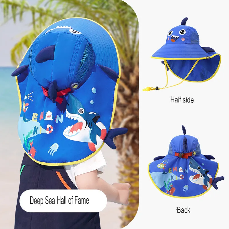 Sun hat children's sun hat large brim boy summer hat fisherman hat children outdoor sun hat