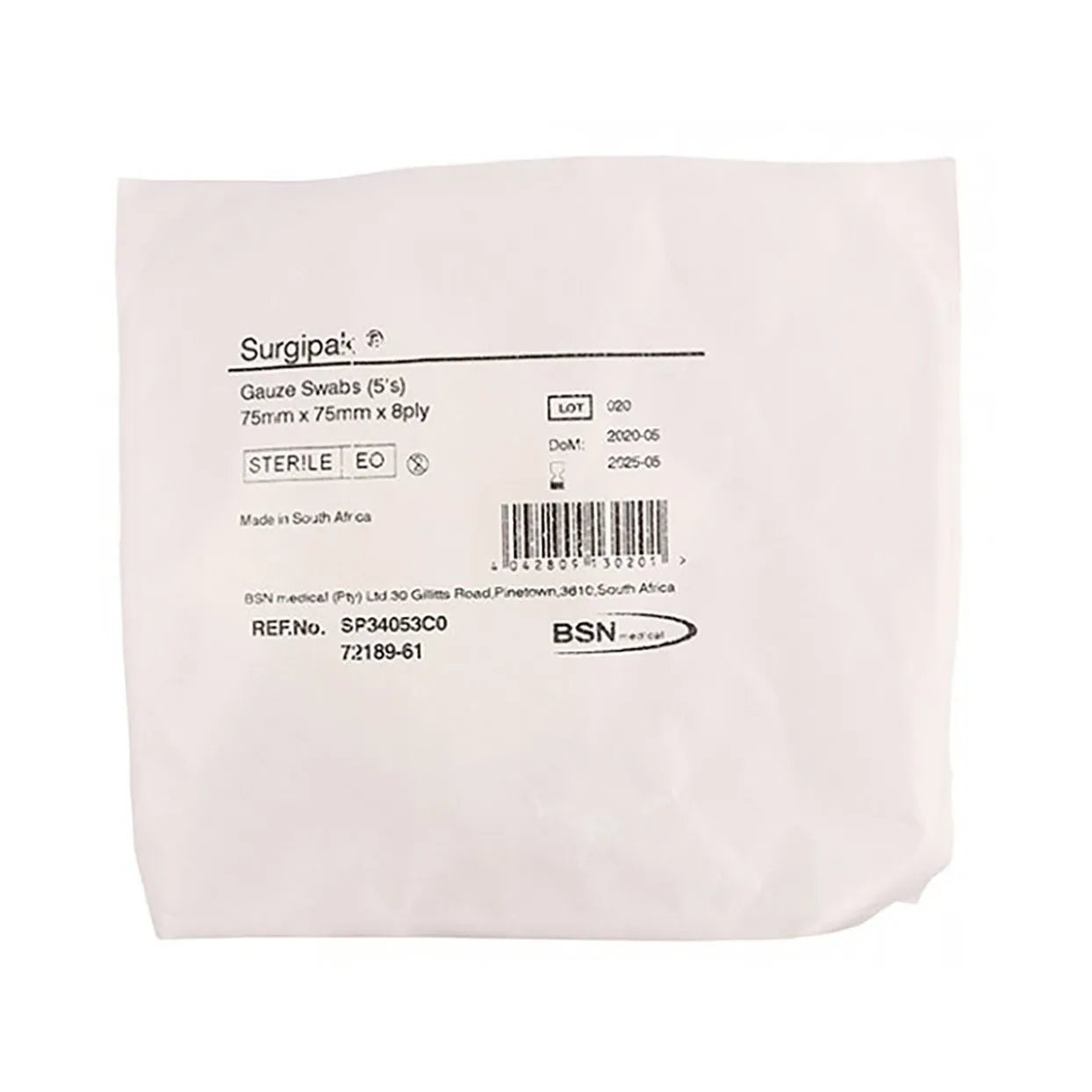 Surgipak Gauze 75 x 75mm x 8 Ply 5 Pack