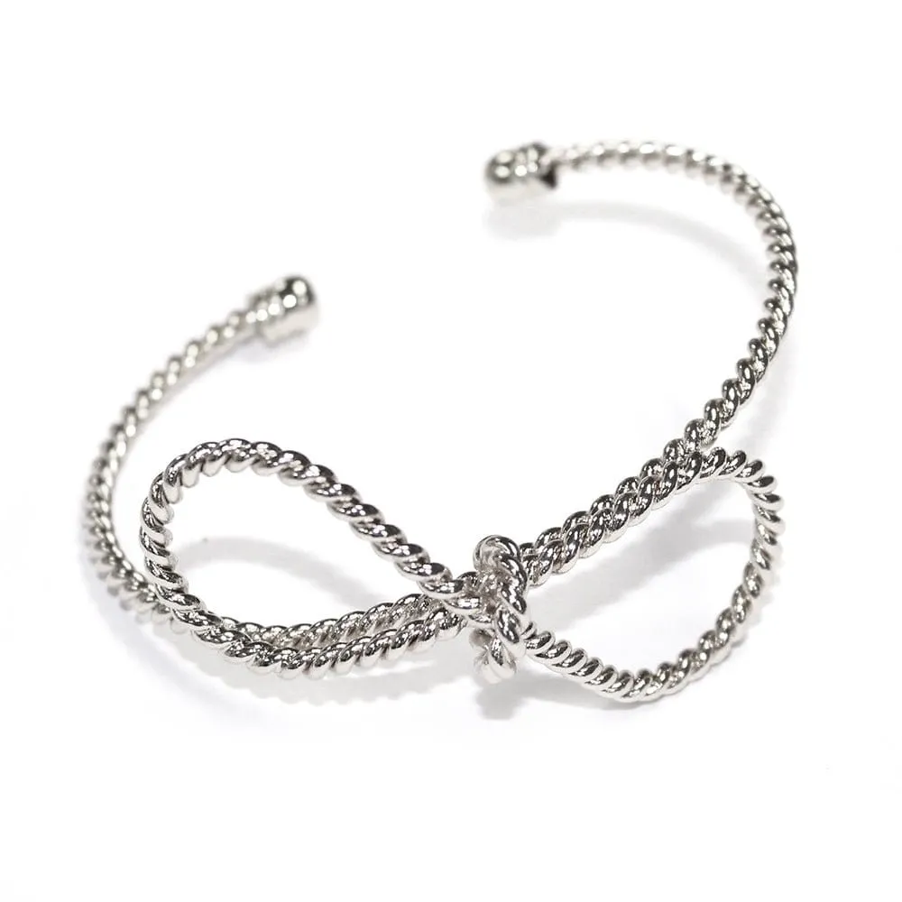 TB9438 Woven Bow Bangle Bracelet