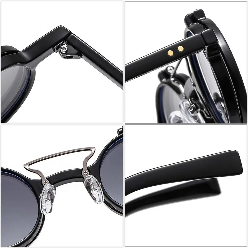 TEEK - Round Punk Double Bridge Sunglasses