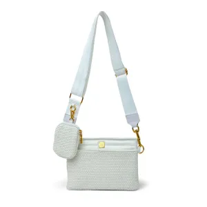 The Downtown Crossbody in White Raffia