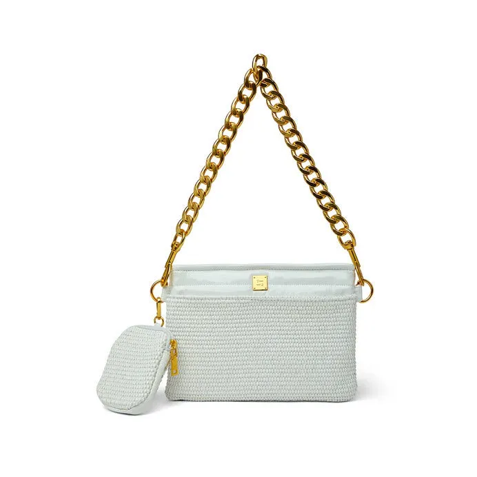 The Downtown Crossbody in White Raffia