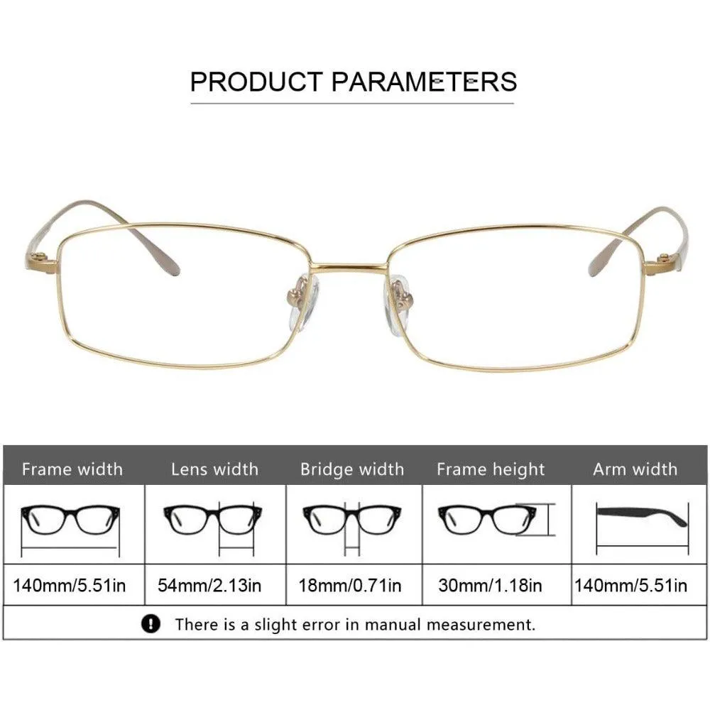 Titanium Rectangle Eyeglasses for Men - Model A9867