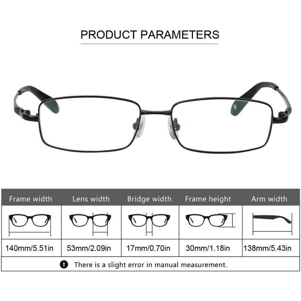 Titanium Rectangle Eyeglasses for Men - Model A9867