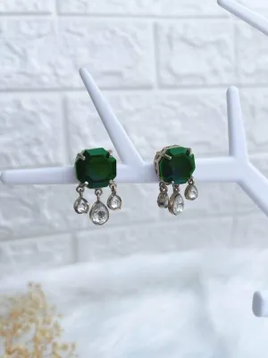 Twinkle Kundan Stud Earrings Green