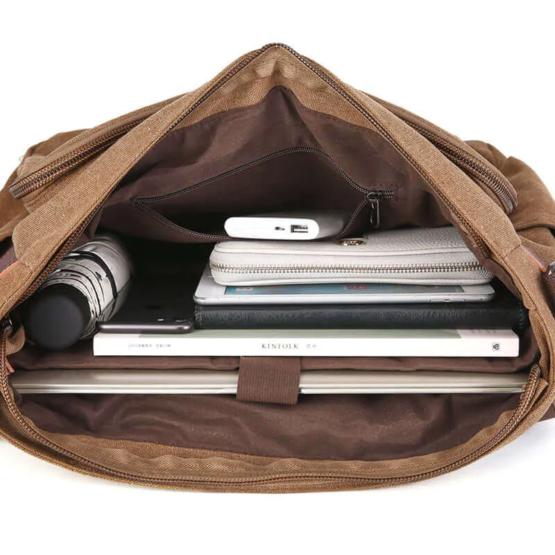 Versatile Canvas Messenger Bag | 17 Inch Laptop