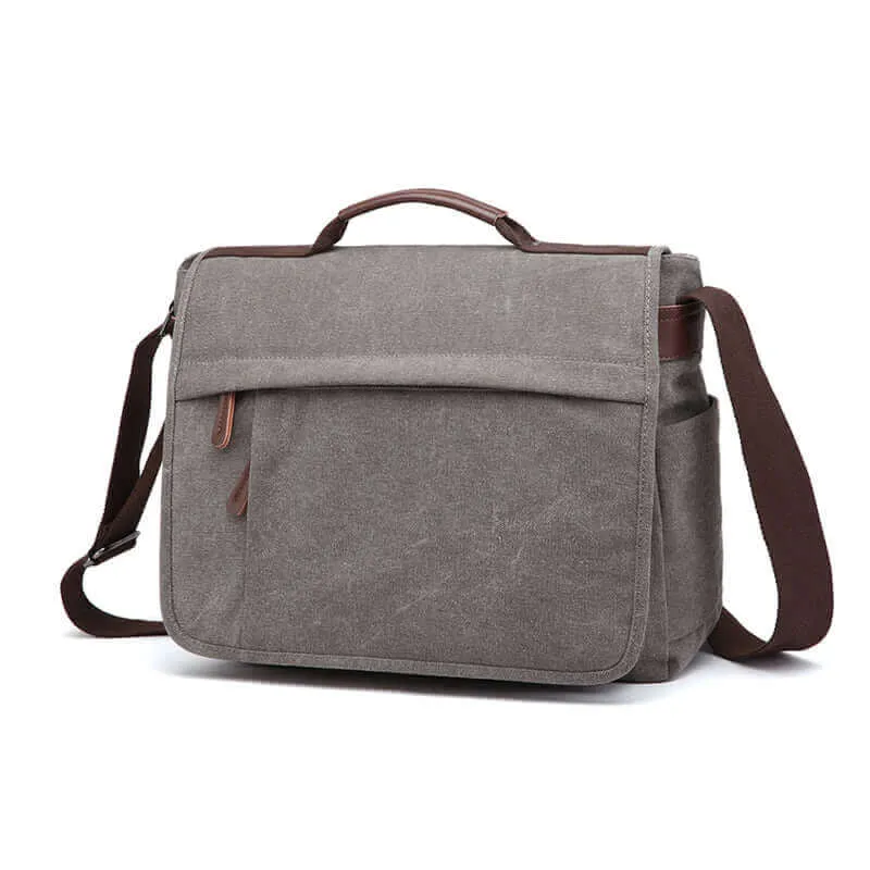 Versatile Canvas Messenger Bag | 17 Inch Laptop